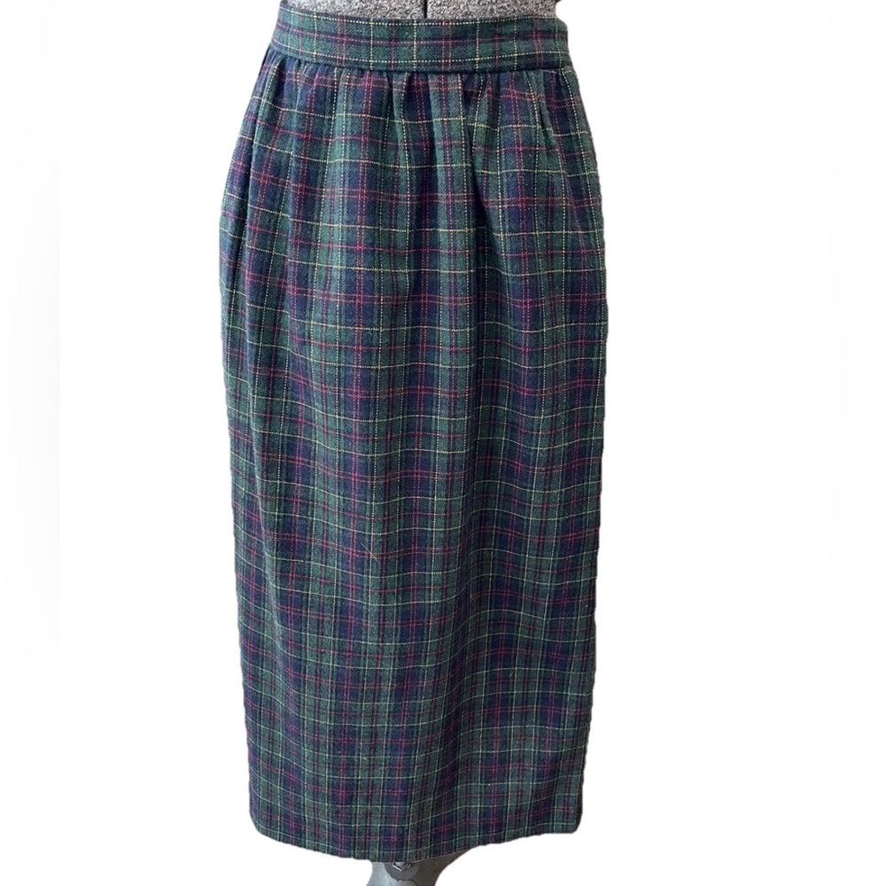 Kay Windsor Vintage‎ 1980s wool blend ladies skirt Union made-midi skirt-holiday